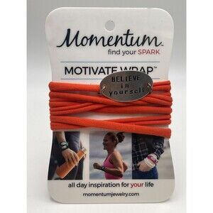 Momentum Motivation Inspirational BELIEVE IN YOURSELF Orange Wrap Bracelet New